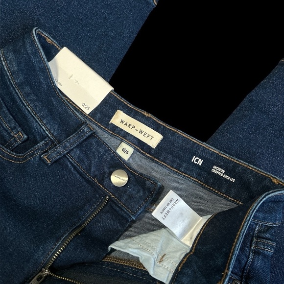 Warp + Weft ICN Cropped Wide Leg Jeans Size 0/25 - Picture 4 of 5